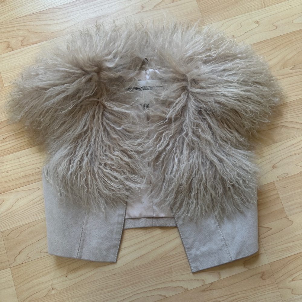Topshop Authentic Sheep Skin and Trim Vest